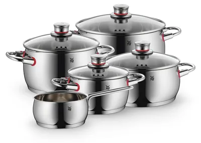 Zdjęcie produktu dla WMF Quality One Zestaw Garnków Stalowych 5sztuk Cromargan Indukcja