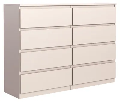Produktbild von Quadro – stilvolle Kommode mit 8 Schubladen 138cm. Variante: Kaschmir, Größe: 138/39/101