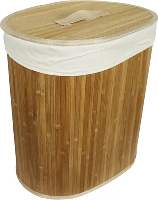 Produktbild von Bambus Wäschekorb Wäschetonne Wäschekorb Wäschebox Aufbewahrungsbox oval