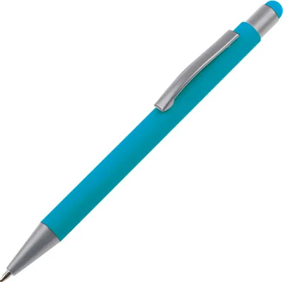 Produktbild von 10 Touchpen Kugelschreiber / aus Metall / Farbe: hellblau