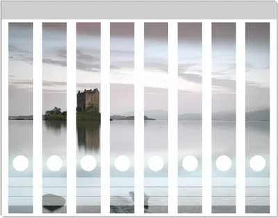 Produktbild von Wallario Ordnerrücken Sticker, selbstklebend für schmale Ordner, 8 Stück, Motiv Schloss in Schottland