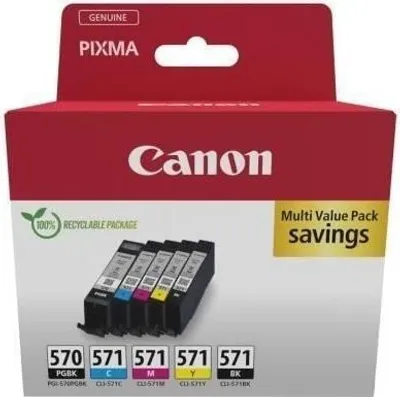 Immagine prodotto di Cartucce d'inchiostro multipack Canon PGI-570 nero, CLI-571 nero, ciano, magenta, giallo
