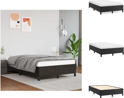 Zdjęcie produktu dla vidaXL Rama łóżka czarna 120x200 cm imitacja skóry - Łóżka i ramy łóżek