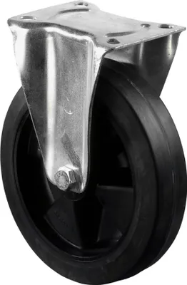 Obrázek produktu pro BS kolečka Pevná kolečka Pružná plná guma černá Válečková ložiska Kolečko Ø 125 mm 150 kg - LS410.B60.125