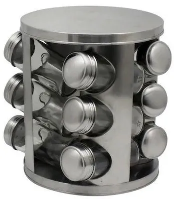 Image de Organisateur avec bocaux à épices Voltz - 12 pièces, gris