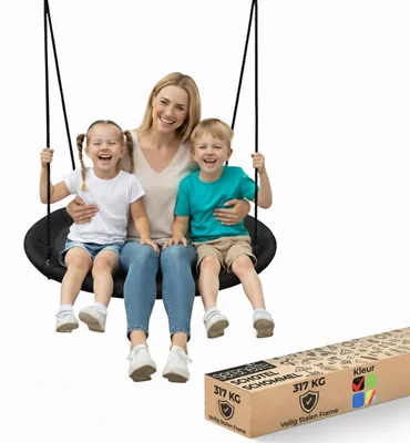 Nestschommel 100 cm, 317 kg, 360° Drehgelenk, Schwarz