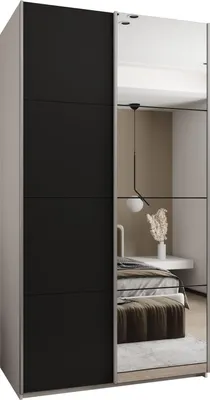 Produktbild von MEBLE KRYSPOL LUX 3 Schrank - 245,5x130x64cm - Weiß, Schwarz, Silber