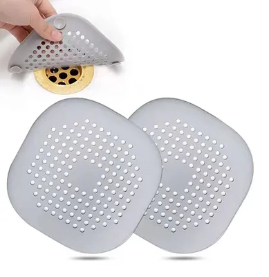 Obrázek produktu pro 2 kusy silikonového sítka do sprchy, silikonové sítko do odtoku s přísavkami