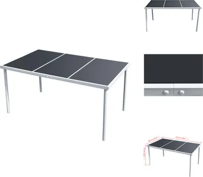 Produktbild von vidaXL Garten-Esstisch 150 x 90 x 74 cm Schwarz - Gartentische