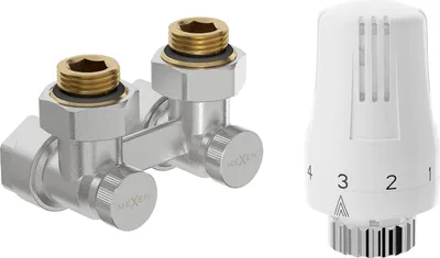 Obrázok produktu pre Mexen G01 termostatická dvojrúrková súprava DN50, šikmá 1/2 "x16 mm, nikel - W911-016-918-01