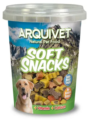 Productafbeelding van ARQUIVET Zachte snacks voor honden, mix van botjes en hartjes, 300 g, traktaties