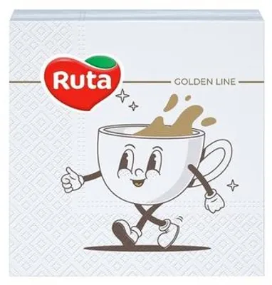 Obrázok produktu pre Servítky, 1/4 skladané, 2-vrstvové, 24 × 24 cm, 40 ks, RUTA „Coffee“