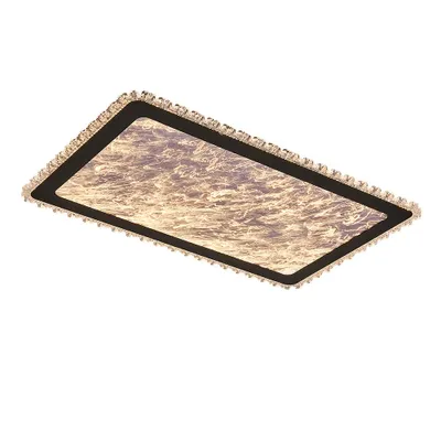 Produktbild von LED Deckenleuchte dimmbar mit Fernbedienung, stufenlos 3000–7000 K, energiesparend & langlebig, modernes Design in Schwarz oder Weiß, ideal für Wohnzimmer, Schlafzimmer & Küche (253-CFX-BL)