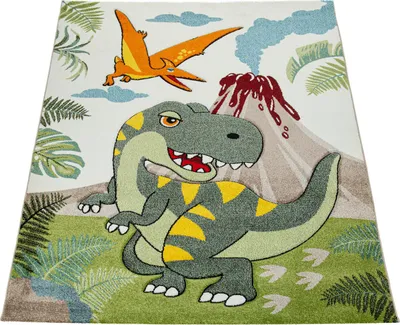Produktbild von Paco Home Kinderzimmer Kinderteppich für Jungen mit Tier u. Dschungel Motiven Kurzflor 133 cm quadrat