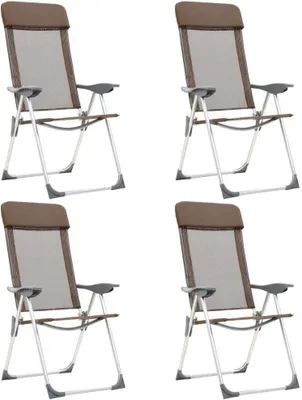 Produktbild von Möbel Klappbare Campingstühle 4 Stk. Aluminium Braun - Campingtische 44311