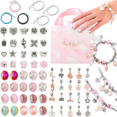 Image de Kit de fabrication de bijoux Perles Bracelets Pendentifs Charms Cadeau