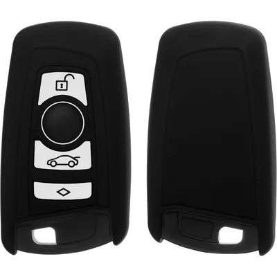 Produktbild von PhoneNatic Silikon Schlüssel Hülle kompatibel mit der BMW 3er E90, 5er F10 und 7er F01 4-Tasten Fernbedienung in schwarz Funkschlüssel 4-Key