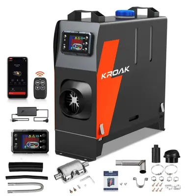 Zdjęcie produktu dla Ogrzewacz paliwowy 12V, 5-8 kW - Mobilny ogrzewacz powietrza z Bluetooth i szybkim nagrzewaniem