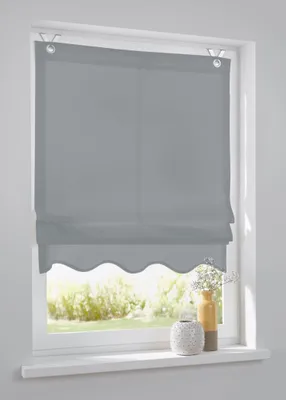 Zdjęcie produktu dla Roleta zaciemniająca z oczkami, system mocowania bez wiercenia - szara, 60x140 cm