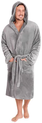 Produktbild von r Fleece-Bademantel für Männer mit Kapuze