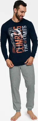 Produktbild von Henderson Herren Schlafanzug Langarm + Pyjamahose 40023-59X BLOCK, Farbe: Schwarz/Grau, Große: 2XL