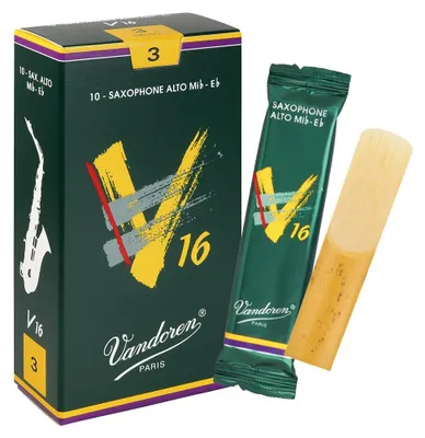 Altsaxophon-Blätter V16 Stärke 3, 10 Stück, Bambus