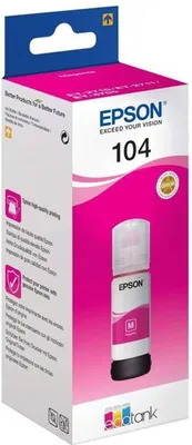 Obrázek produktu pro Epson 104 EcoTank, Purpurová, Epson, EcoTank ET-4700 EcoTank ET-2726 EcoTank ET-2720 EcoTank ET-2715 EcoTank ET-2714 EcoTank ET-2712..., 65 ml, InkJet, Vícebarevný
