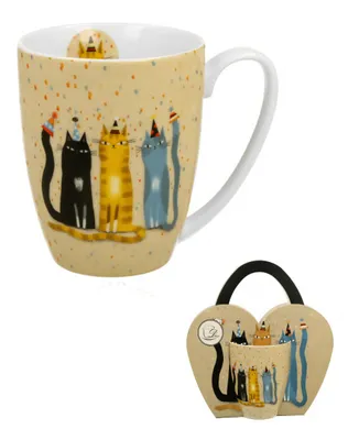 Produktbild von DUO ANIMALS Becher 360 ml CAT'S WORLD - PARTY in Tragetasche, New Bone China Porzellan