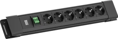 Produktbild von BACHMANN CONNECTUS 6xCEE7/3, 1xSchalter 2,0m CEE7/7 Schwarz