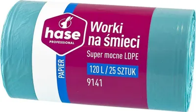 Zdjęcie produktu dla Worki do segregacji 120l papier HASE SUPER MOCNE 25 szt. niebieskie