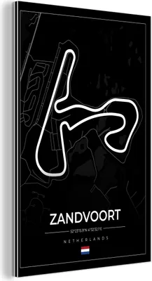 Obrázok produktu pre Nástenná dekorácia Kovový kovový obraz Wall Art 40x60cm Formula 1 - Circuit Zandvoort - Závodná trať - Holandsko - Black Muchowow Hliníkové obrazy