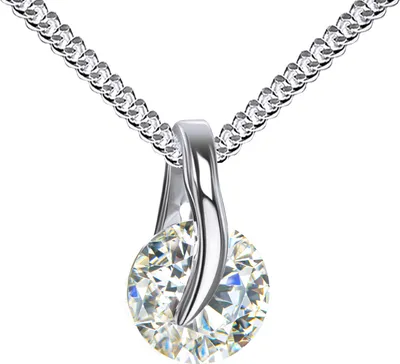 Produktbild von Silberkette mit Anhänger mit Zirkonia 925 Sterlingsilber in edlem Design Mit Silberkette Damen  - Kettenlänge 45 cm.