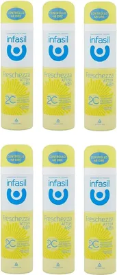 Produktbild von Infasil Deodorant-Spray Frische aktiv 48 Stunden, mehr Schweiß mehr Sie wissen als frisch, Deo 6x 150 ml + Italian Gourmet polpa 400g