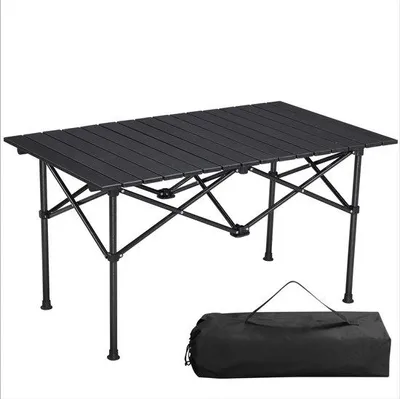 Produktbild von Faltbare Campingtafel - Aluminiumtisch - 95 x 55 x 50 cm - schwarz