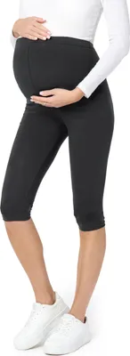 Image de Leggings de grossesse 3/4 en coton Be Mammy BE20-229 (noir, L)