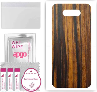 Produktbild von apgo Rückseite Schutzfolie, Skin, kompatibel mit LG K31 Rebel, Hinten Displayschutzfolie aus Vinylfolie, kratzfest, einfache Montage - Tigerwood