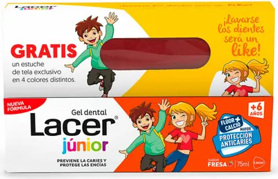 Productafbeelding van Tandpasta Lacer Junior, 75 ml, aardbeismaak