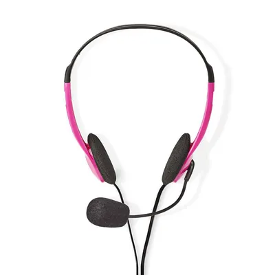 Produktbild von Nedis PC-Headset - Auf Ohr - Stereo - 2x 3.5 mm - Klappbarer Mikrofon - Pink