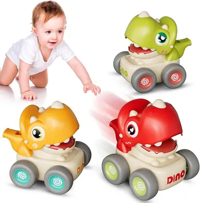 Produktbild von Minicee Dinosaurier Rückzieh Auto Spielzeug Press & Go Fahrzeug für Kinder 1-3 Jahre