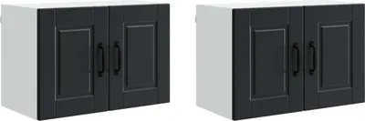 Immagine prodotto di vidaXL Armadio a muro PORTO, 2 pezzi, nero, 60 x 31 x 40 cm, materiale derivato dal legno