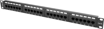 Immagine prodotto di Lanberg Patchpanel 24-Port 1U 19" Cat. 5E UTP schwarz