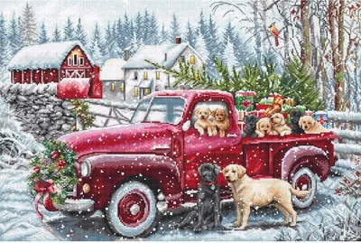 Produktbild von Letistitch Kreuzstich Set "Weihnachtslieferung", Zählmuster, 47x32cm