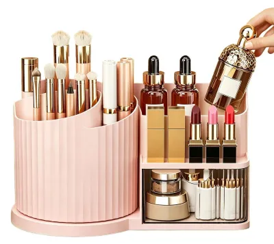Obrázek produktu pro Otočný organizér na make-up se držákem na štětce