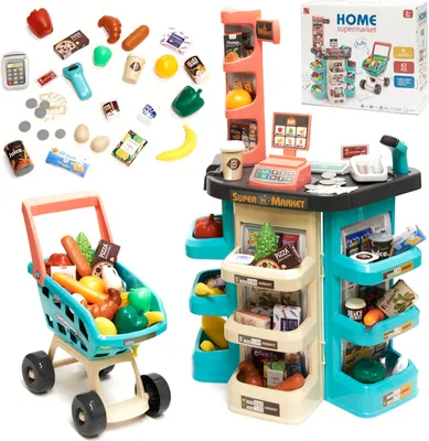 Image de Supermarket shop cash register + mint trolley