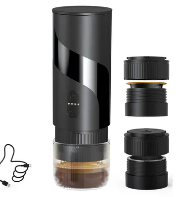 Obrázek produktu pro Zimilo – přenosný elektrický espresovač 20 barů, kompatibilní s mletou kávou i kapslemi, 100 ml, 1500 mAh, IPX5, do kanceláře, venku i na kempování