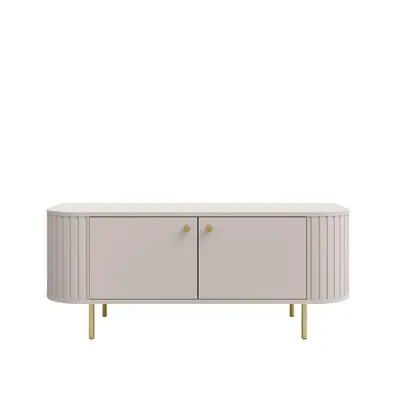 Produktbild von TV-Schrank OVALIO 302 123 cm Sandbeige – Abgerundete Seiten, geriffelt