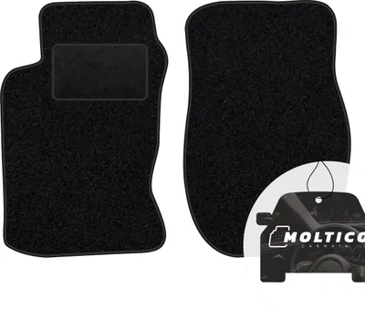 Produktbild von moto-MOLTICO Vorne Fußmatten Auto Velours Autoteppiche Schwarz Automatten Set 2-teilig passend für Toyota Carina E 1992-1998