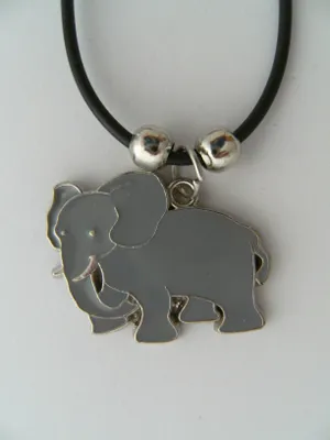 Produktbild von Kette Elefant, Modeschmuck Anhänger emailliert Elefanten Tier Tiere