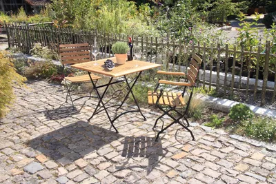Produktbild von 1x 57434 Lindau Klappsessel 1x 57433 Klassstuhl 1x 56726 Tisch 80x80