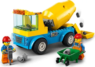Produktbild von LEGO 60325 City Starke Fahrzeuge Betonmischer, LKW-Spielzeug mit Baustelle, Baufahrzeugen und Minifiguren für Kinder ab 4 Jahren, kreatives Geschenk